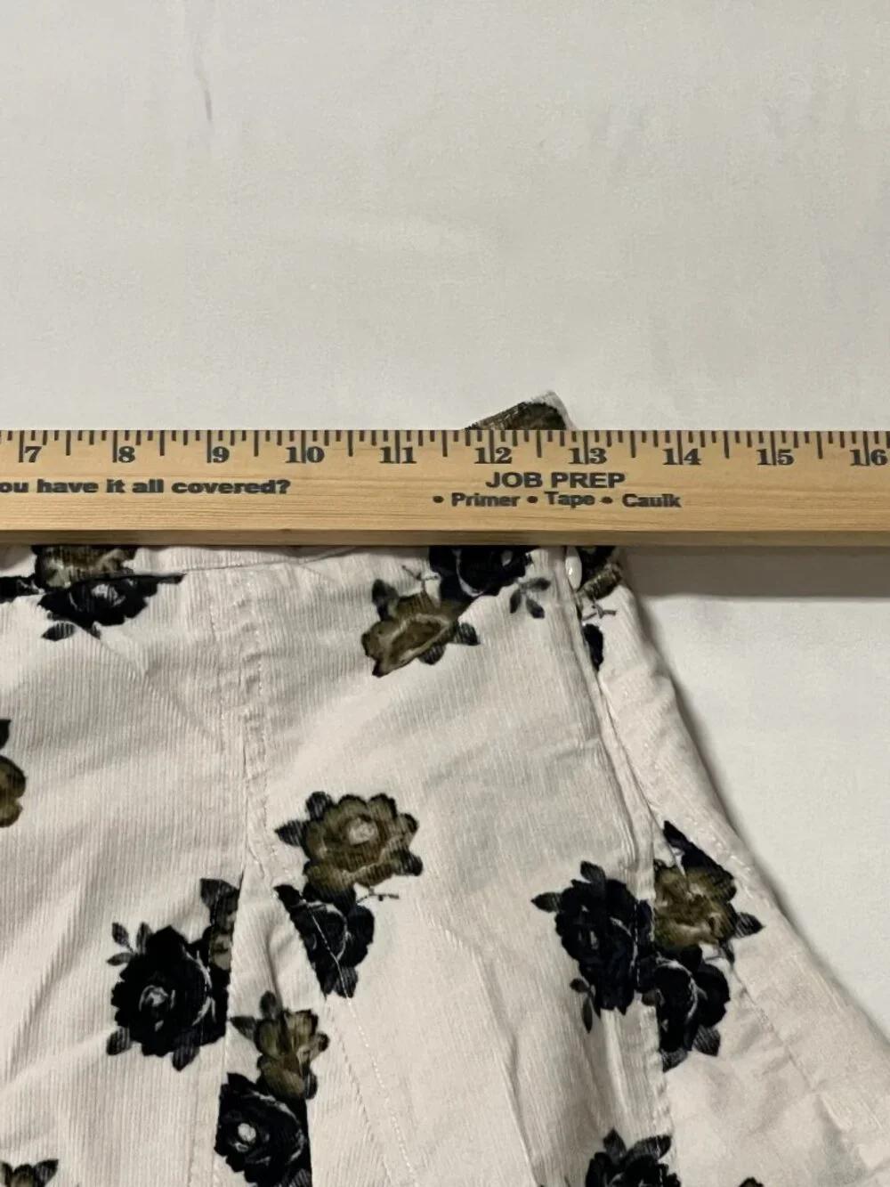 Free People‎ Pleated Mini Skirt Size 4 White Floral Black Olive Skater Cotton